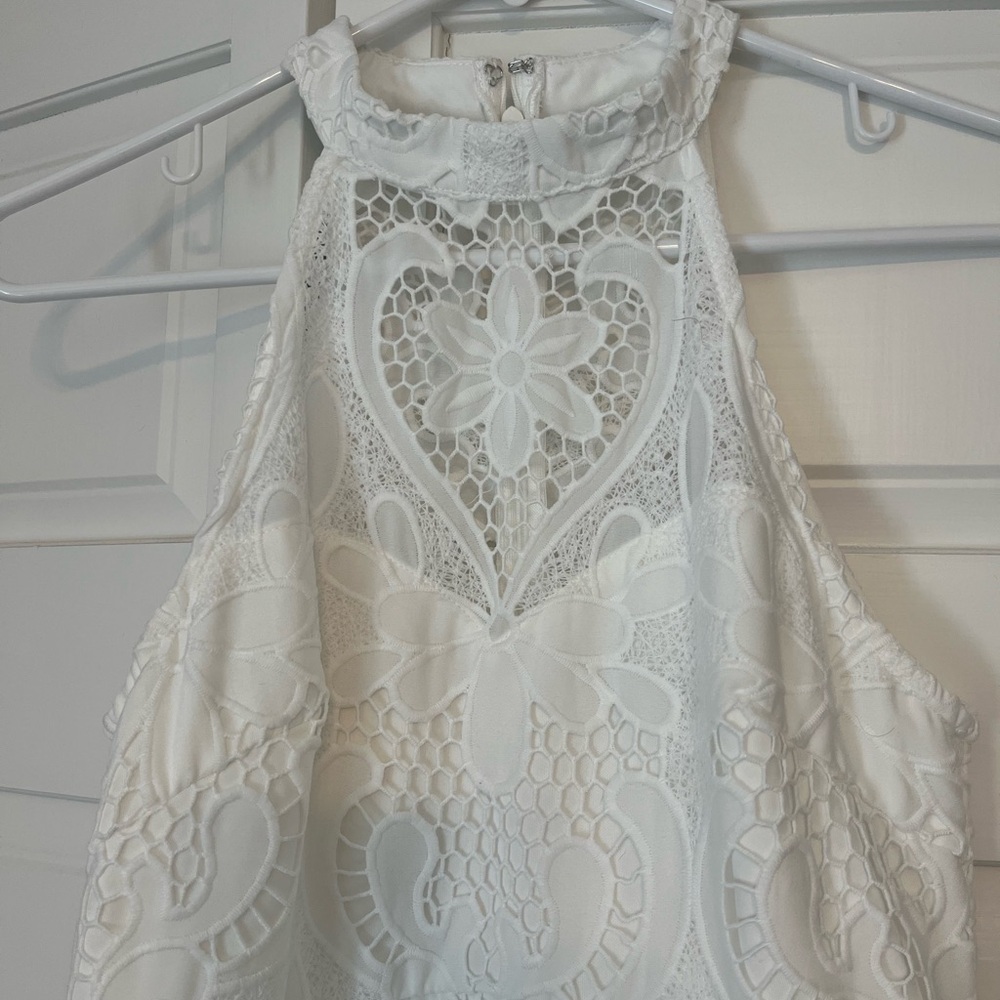 Two Sisters Chic White Lace Halter mini Dress - Women size S (4)